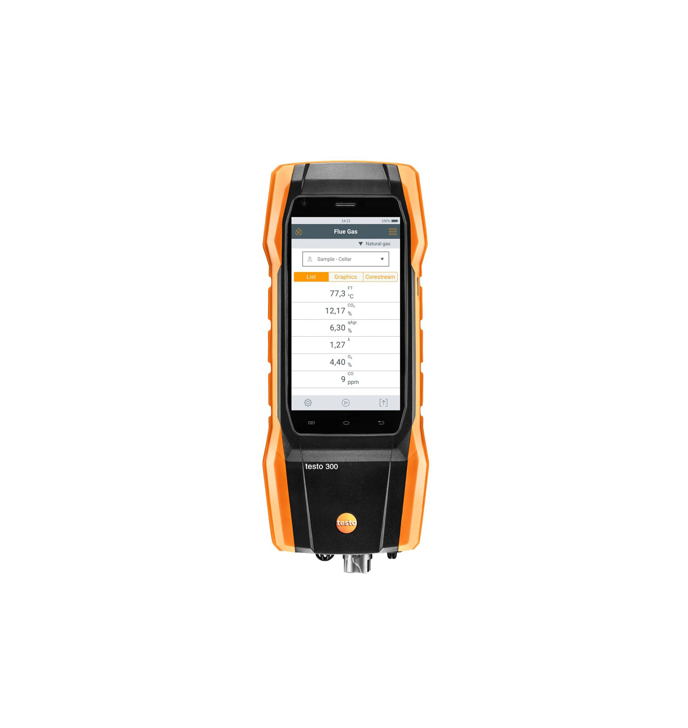 testo 300 Longlife - Flue gas analyzer (O2, CO H2-compensated up to 30,000 ppm, NO - can be retrofitted)